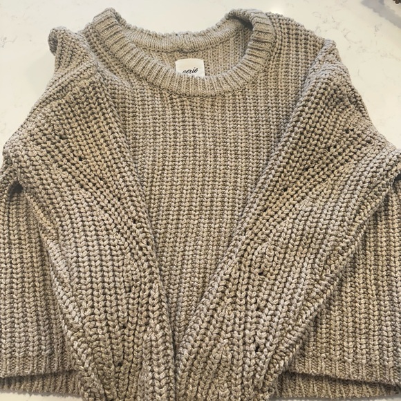 Aerie Wide Rib Crew Sweater. Oatmeal colour. Size medium. - Picture 5 of 5